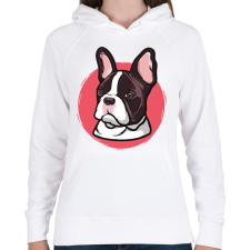 PRINTFASHION Bulldog - Női kapucnis pulóver - Fehér női pulóver, kardigán