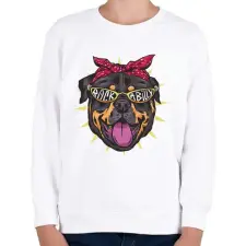 PRINTFASHION Bulldog - rockabilly - Gyerek pulóver - Fehér gyerek pulóver, kardigán