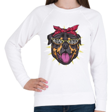 PRINTFASHION Bulldog - rockabilly - Női pulóver - Fehér női pulóver, kardigán