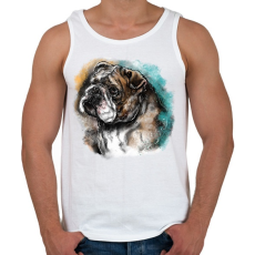 PRINTFASHION bulldog watercolor - Férfi atléta - Fehér