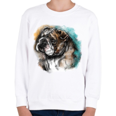 PRINTFASHION bulldog watercolor - Gyerek pulóver - Fehér