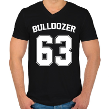 PRINTFASHION Bulldozer 63 - Férfi V-nyakú póló - Fekete férfi póló