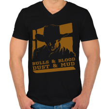 PRINTFASHION Bulls & Blood - Férfi V-nyakú póló - Fekete férfi póló