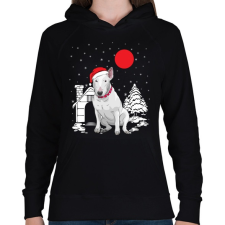 PRINTFASHION Bullterrier karácsony - Női kapucnis pulóver - Fekete női pulóver, kardigán