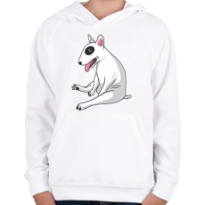 PRINTFASHION Bullterrier kutya - Gyerek kapucnis pulóver - Fehér