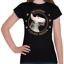 PRINTFASHION Bullterrier - Legjobb barát - Női póló - Fekete női póló