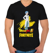 PRINTFASHION Bulma - Fortnite - Férfi V-nyakú póló - Fekete férfi póló