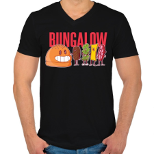 PRINTFASHION Bungalow - Férfi V-nyakú póló - Fekete férfi póló