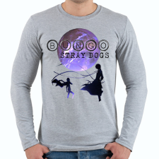 PRINTFASHION BUNGO Stray Dogs - Férfi hosszú ujjú póló - Sport szürke férfi póló