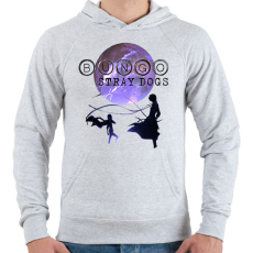PRINTFASHION BUNGO Stray Dogs - Férfi kapucnis pulóver - Sport szürke