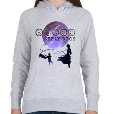 PRINTFASHION BUNGO Stray Dogs - Női kapucnis pulóver - Sport szürke