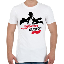 PRINTFASHION Bungo Stray Dogs Wanna fight against gravity? - Férfi póló - Fehér férfi póló