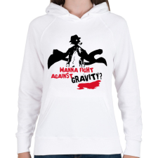 PRINTFASHION Bungo Stray Dogs Wanna fight against gravity? - Női kapucnis pulóver - Fehér női pulóver, kardigán