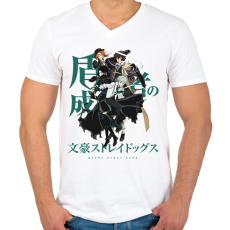 PRINTFASHION BUNGOU STRAY DOGS - Férfi V-nyakú póló - Fehér