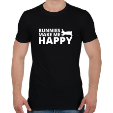 PRINTFASHION Bunnies make me happy - Férfi póló - Fekete