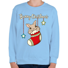 PRINTFASHION Bunny Christmas - Gyerek pulóver - Világoskék