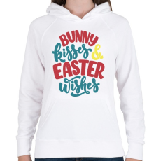 PRINTFASHION Bunny kisses & Easter wishes - Női kapucnis pulóver - Fehér
