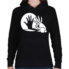 PRINTFASHION BUNNY - Női kapucnis pulóver - Fekete