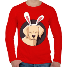 PRINTFASHION Bunnydog - Férfi hosszú ujjú póló - Piros