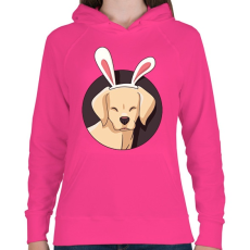 PRINTFASHION Bunnydog - Női kapucnis pulóver - Fukszia