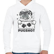 PRINTFASHION Bűnöző mopsz - Férfi kapucnis pulóver - Fehér