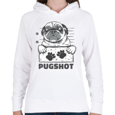 PRINTFASHION Bűnöző mopsz - Női kapucnis pulóver - Fehér női pulóver, kardigán