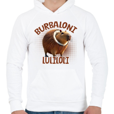 PRINTFASHION Burbaloni Luliloli - Férfi kapucnis pulóver - Fehér férfi pulóver, kardigán