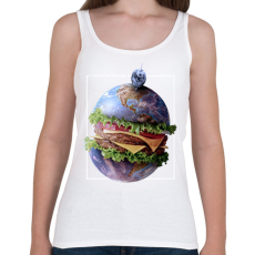 PRINTFASHION Burger bolygó - Női atléta - Fehér