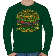 PRINTFASHION Burger - Férfi pulóver - Sötétzöld férfi pulóver, kardigán