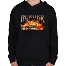 PRINTFASHION Burger - Gyerek kapucnis pulóver - Fekete gyerek pulóver, kardigán