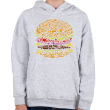 PRINTFASHION Burger - Gyerek kapucnis pulóver - Sport szürke gyerek pulóver, kardigán