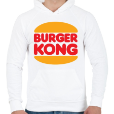 PRINTFASHION Burger kong - Férfi kapucnis pulóver - Fehér férfi pulóver, kardigán