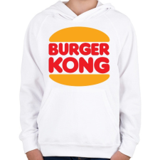 PRINTFASHION Burger kong - Gyerek kapucnis pulóver - Fehér gyerek pulóver, kardigán