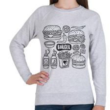 PRINTFASHION burger - Női pulóver - Sport szürke női pulóver, kardigán