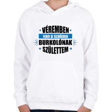 PRINTFASHION Burkolónak születtem - Gyerek kapucnis pulóver - Fehér gyerek pulóver, kardigán