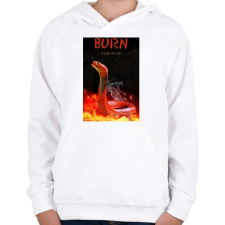 PRINTFASHION BURN trough the skin - Gyerek kapucnis pulóver - Fehér gyerek pulóver, kardigán