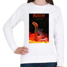 PRINTFASHION BURN trough the skin - Női pulóver - Fehér női pulóver, kardigán