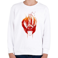PRINTFASHION Burning forest - Gyerek pulóver - Fehér