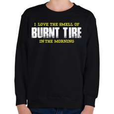 PRINTFASHION Burnt Tire - Gyerek pulóver - Fekete