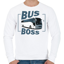 PRINTFASHION Bus Boss - Férfi pulóver - Fehér férfi pulóver, kardigán