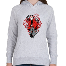 PRINTFASHION Bushido szamuráj - Női kapucnis pulóver - Sport szürke női pulóver, kardigán