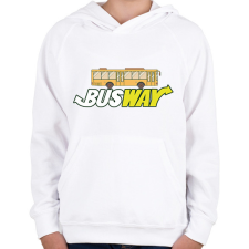 PRINTFASHION Busway - Gyerek kapucnis pulóver - Fehér gyerek pulóver, kardigán