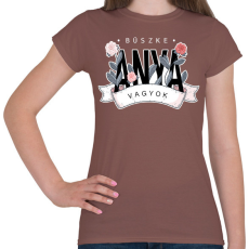 PRINTFASHION Büszke anya vagyok - Női póló - Mogyoróbarna
