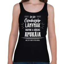 PRINTFASHION Büszke apuka - Lány - Női atléta - Fekete női trikó
