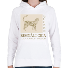 PRINTFASHION Büszke cica tulajdonos - Bengáli - Női kapucnis pulóver - Fehér női pulóver, kardigán