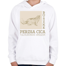 PRINTFASHION Büszke cica tulajdonos - Perzsa - Gyerek kapucnis pulóver - Fehér gyerek pulóver, kardigán