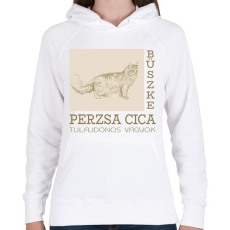 PRINTFASHION Büszke cica tulajdonos - Perzsa - Női kapucnis pulóver - Fehér