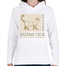 PRINTFASHION Büszke cica tulajdonos - Sziámi - Női kapucnis pulóver - Fehér női pulóver, kardigán