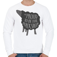 PRINTFASHION Büszke fekete bárány - Férfi pulóver - Fehér férfi pulóver, kardigán