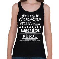 PRINTFASHION Büszke férj - Női atléta - Fekete